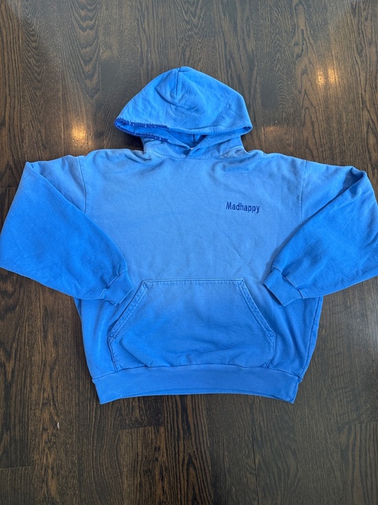 Madhappy Tops - Madhappy Bright Blue Pullover Hoodie ombré & stitching on hood